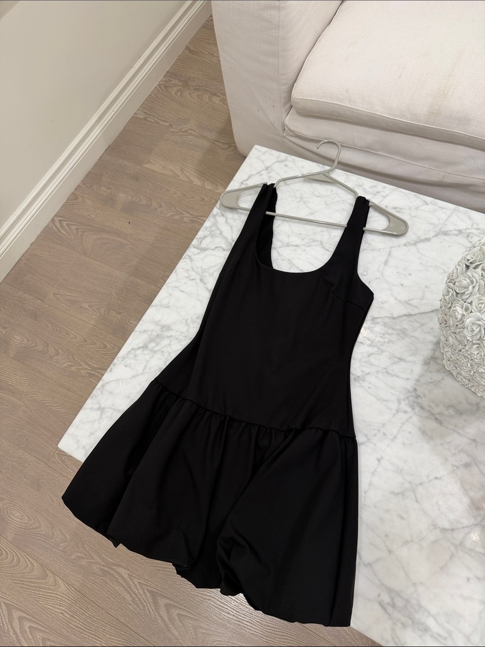 Black Sleeveless Scoop Neck Skater Dress